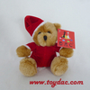 Adorno navideño de oso con gorro de peluche