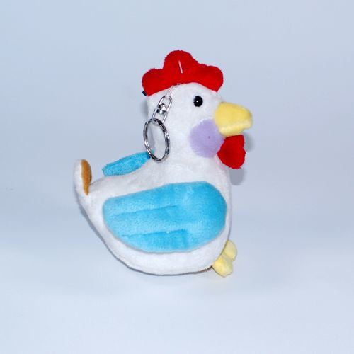 Llavero de peluche con forma de gallo de granja pequeño
