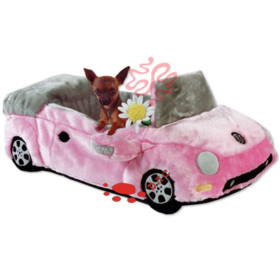 Cama para mascotas de coche de dibujos animados suave de felpa