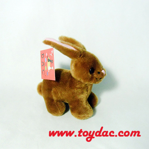 Llavero de juguete de conejo marrón de piel rellena