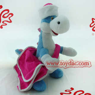 Dinosaurio de peluche con juguete de vestir