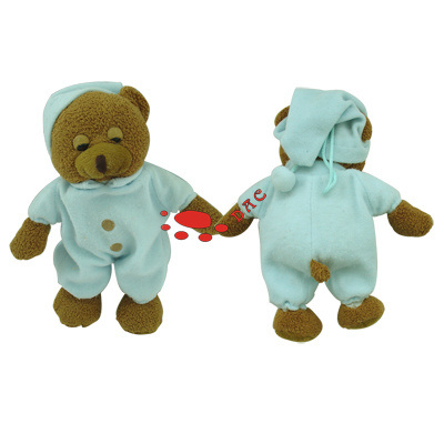Juguete de peluche con reloj de animales.