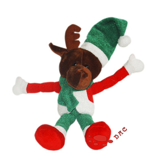 Ciervo navideño relleno de dibujos animados de animales de peluche