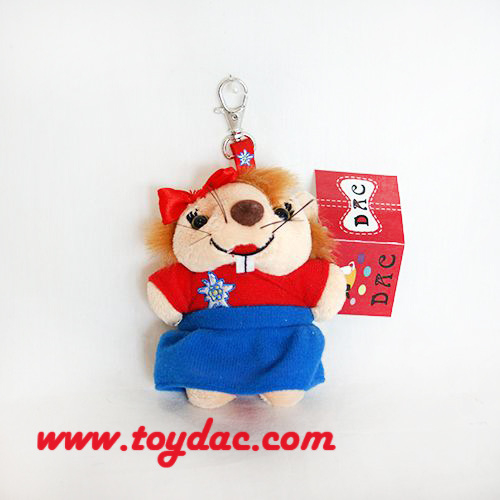 Llavero de peluche con reno navideño