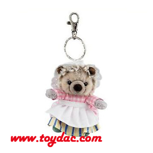 Llavero con cabeza de panda de peluche