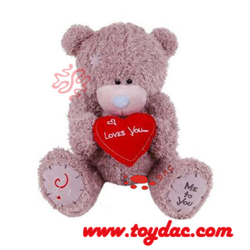 Peluche de oso de San Valentín con corazón rojo