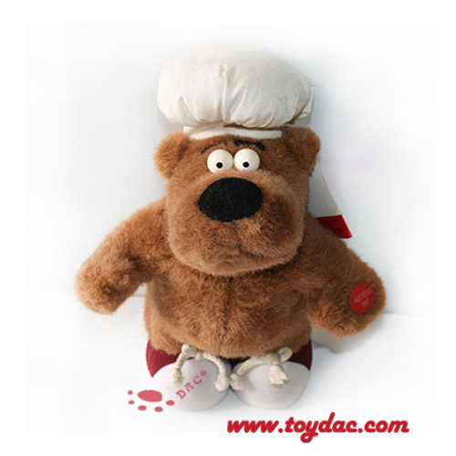 Juguete de peluche con reloj de animales.