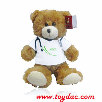 Juguete de peluche con reloj de animales.