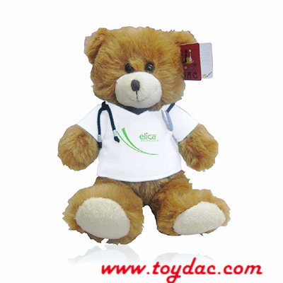 Juguete de peluche con reloj de animales.