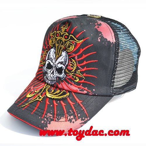 Gorra de esqueleto bordada de alta calidad.