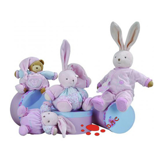 Juego de juguetes de bebé rellenos de conejo de color suave