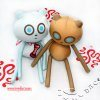 Juguete de peluche para perros marrón y blanco