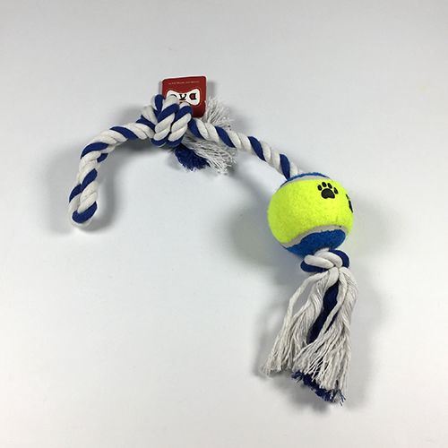 Juguete de cuerda para perros con pelota de goma