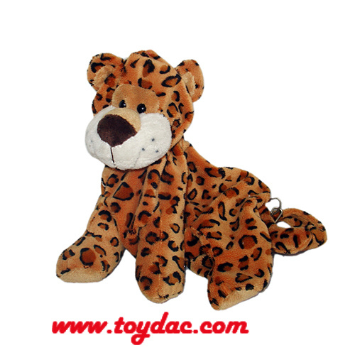 Mochila infantil de leopardo de felpa