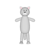 Molde 3D de gato gris de dibujos animados 