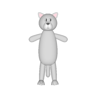 Molde 3D de gato gris de dibujos animados 